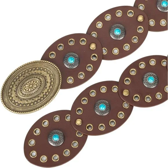 Wide Leather Waist Belt for Women Elastic Dress Belt Adjustable Western - Picture 4 of 6